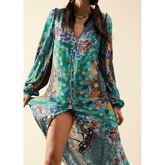 NWT Free People Marais Printed Midi Dress Size XS,,, - Picture 1 of 8